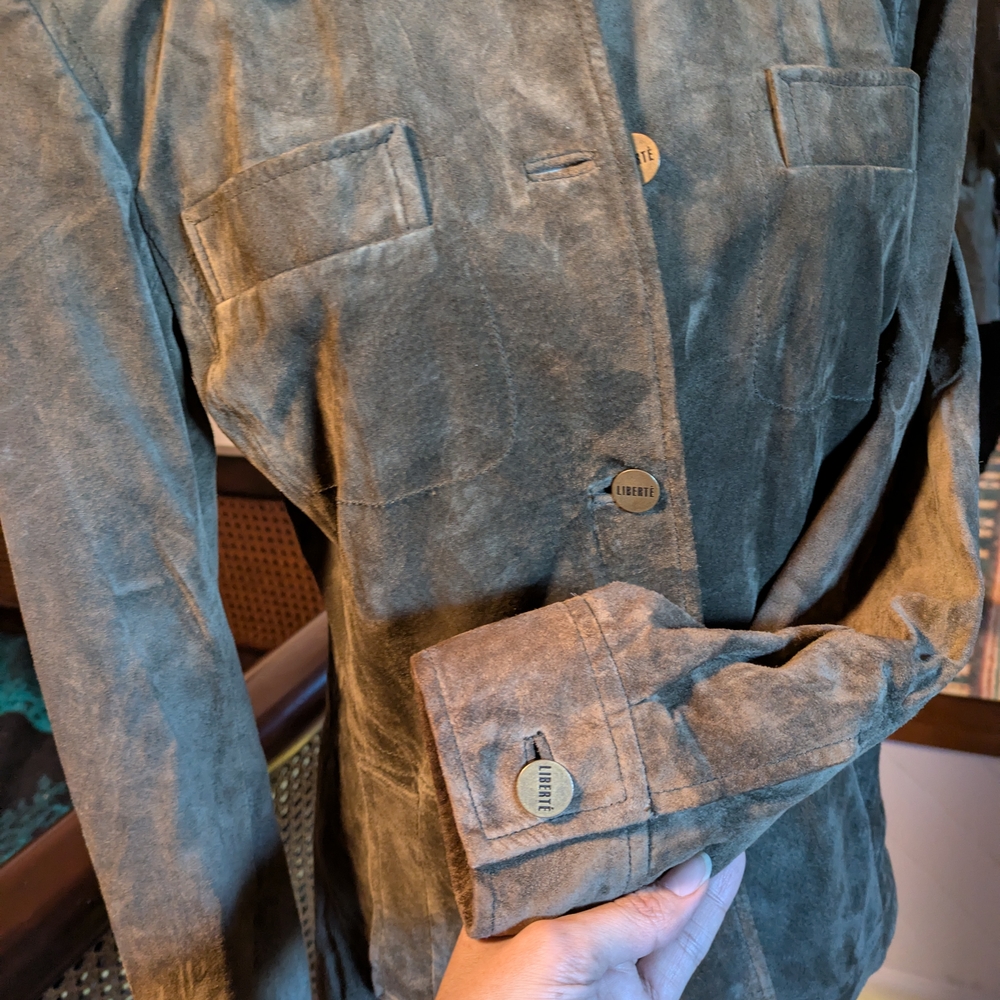 Women's Suede Jacket - Gray - image 4